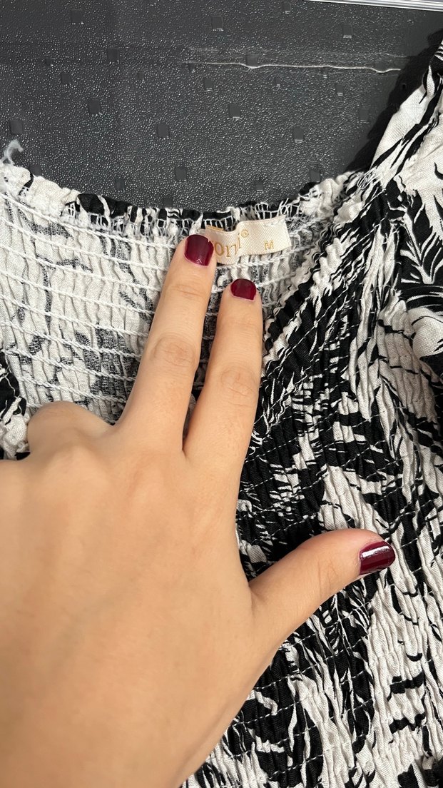 Bohem Tarz Uzun Gri Yaprak Desenli Elbise - Görsel 2