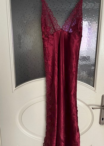 Bordo Dantel Detaylı Kadın Pijama Takımı - Görsel 10