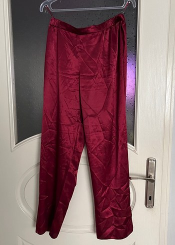 Bordo Dantel Detaylı Kadın Pijama Takımı - Görsel 4