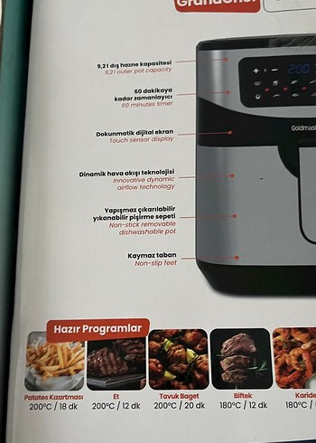 Goldmaster Gri Hava Fritözü - Görsel 5