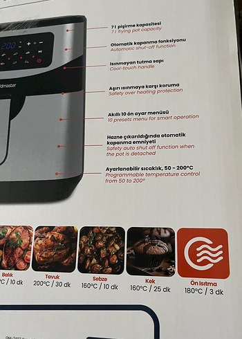 Goldmaster Gri Hava Fritözü - Görsel 6