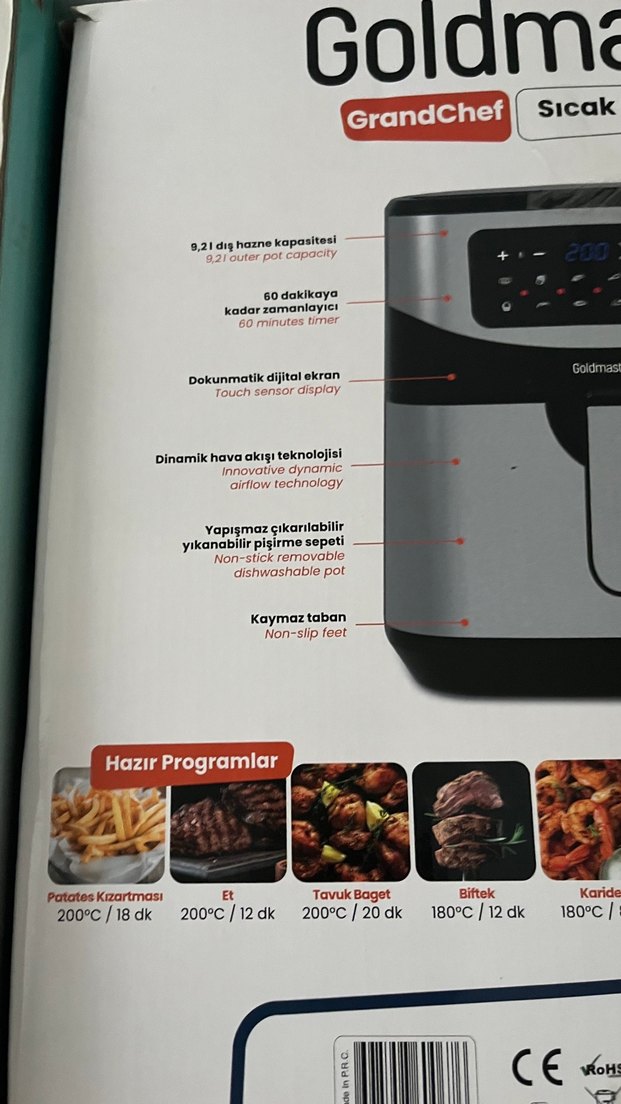 Goldmaster Gri Hava Fritözü - Görsel 5