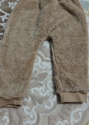 Kahverengi Peluş Çocuk Pijama Takımı - Görsel 5