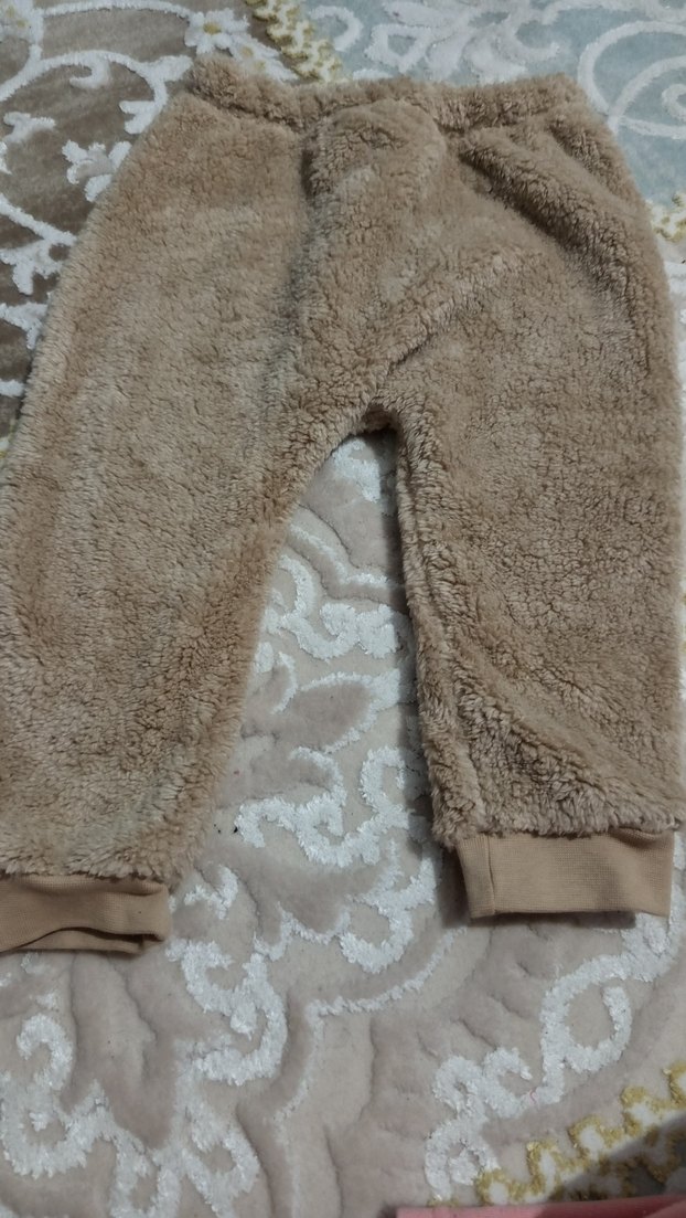 Kahverengi Peluş Çocuk Pijama Takımı - Görsel 5