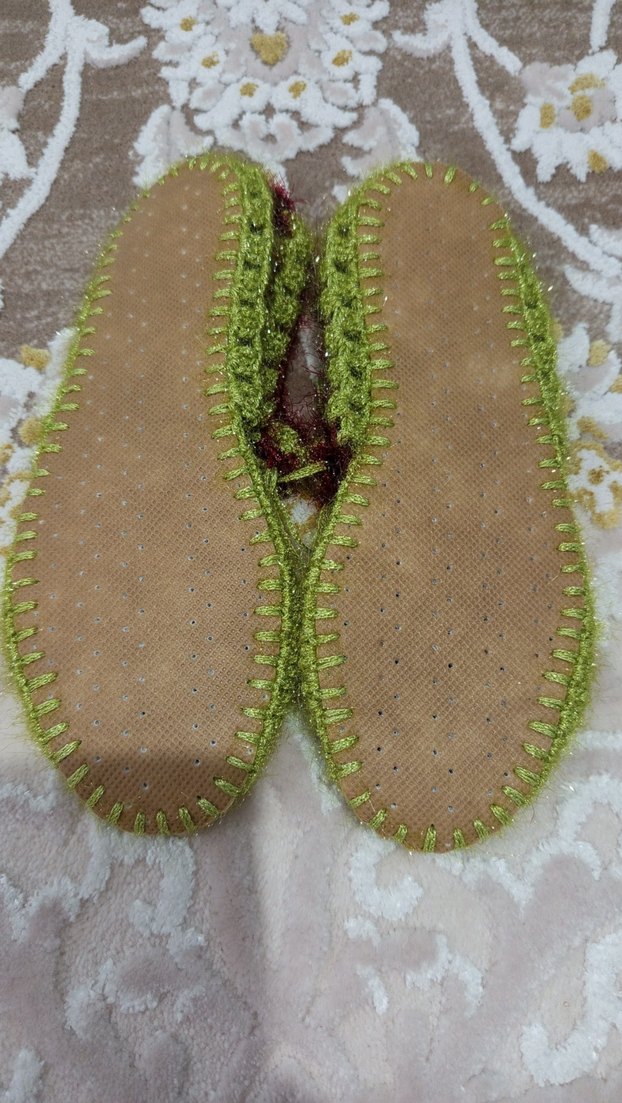 Renkli Örgü Kadın Terlik - Görsel 2