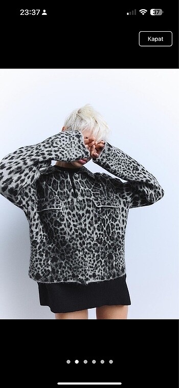 Zara ZARA LEOPAR DESENLİ JAKARLI TRİKO CEKET/HIRKA
