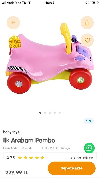 Baby toys ilk arabam / yürüteç