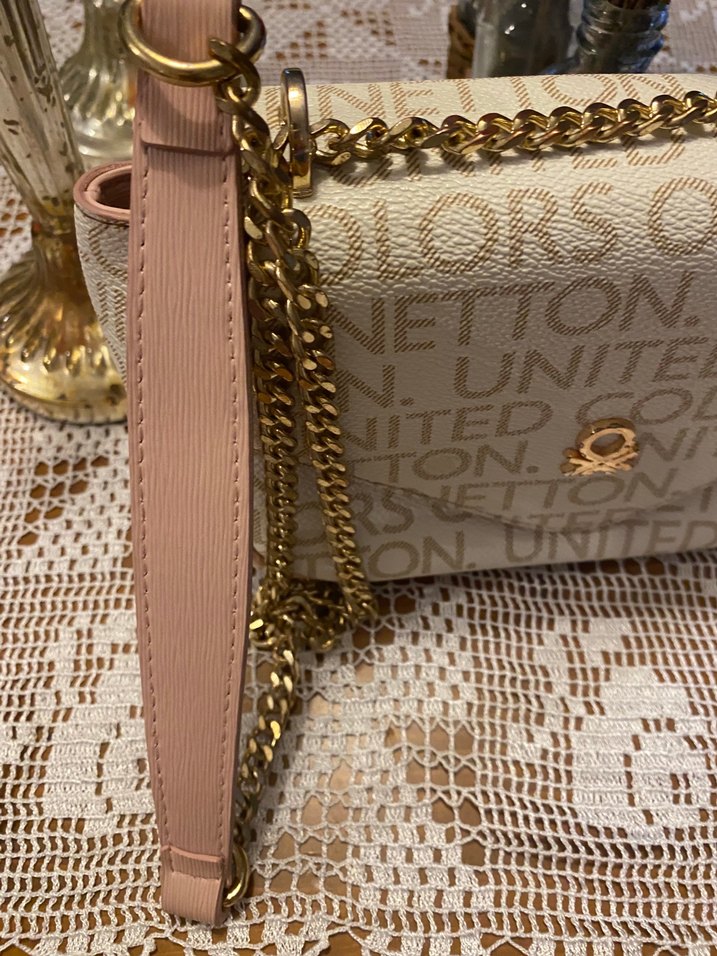 Zincir Detaylı Beyaz Kadın Çapraz Çanta - Görsel 3