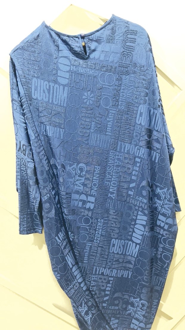 Desenli koyu Mavi Tunik - Görsel 3