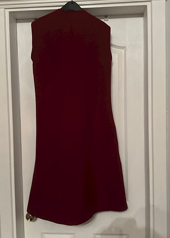 Bordo Fermuarlı Kadın Midi Yelek veya Elbise - Görsel 2