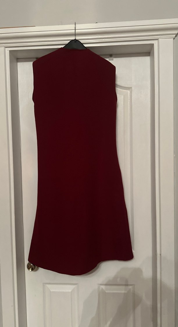 Bordo Fermuarlı Kadın Midi Yelek veya Elbise - Görsel 2