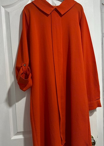 Kadın Kırmızı Uzun Kollu Salaş Tunik - Görsel 3