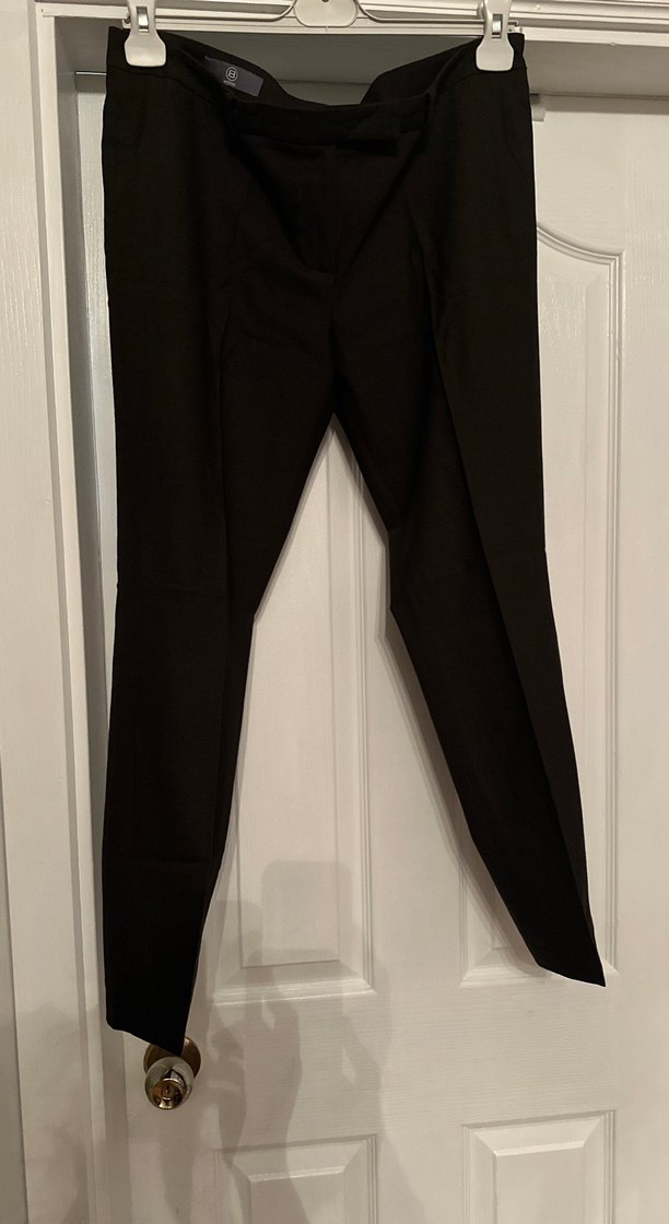 Düğmeli koyu kahverengi Midi Kumaş Pantolon - Görsel 2