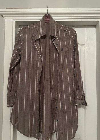 Çizgili  Keten Gömlek - Görsel 2