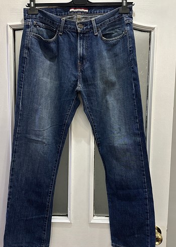 Tommy Hilfiger Düğmeli Lacivert Erkek Kot Pantolon - Görsel 2