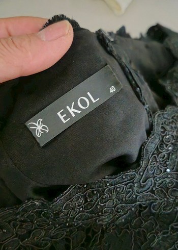 siyah i Dantelli Kadın Elbise yenidir - Görsel 8