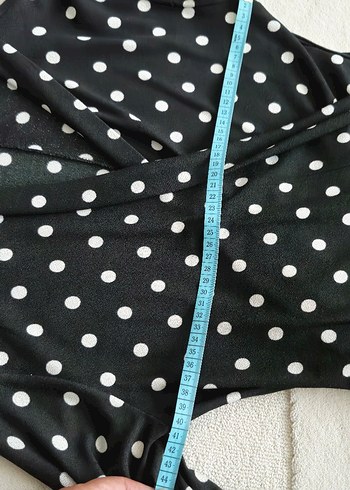 siyah Puantiyeli Uzun Kollu Günlük Elbise - Görsel 5