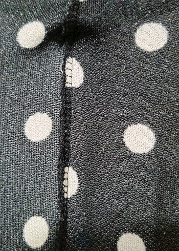 siyah Puantiyeli Uzun Kollu Günlük Elbise - Görsel 8