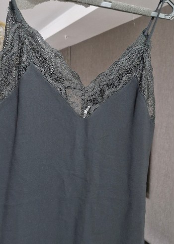 Dantel Detaylı siyah Midi Goth Elbise - Görsel 2