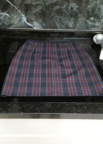 Kadın Ekose Midi Etek - Görsel 5