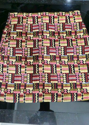 Çok Renkli Mini Etek - Görsel 2