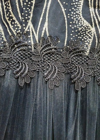 Uzun siyah Abiye Elbise - Görsel 5