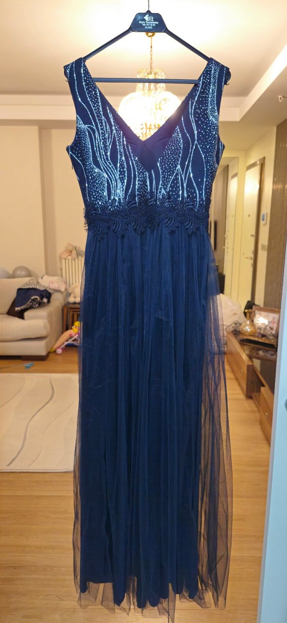 Uzun siyah Abiye Elbise - Görsel 2