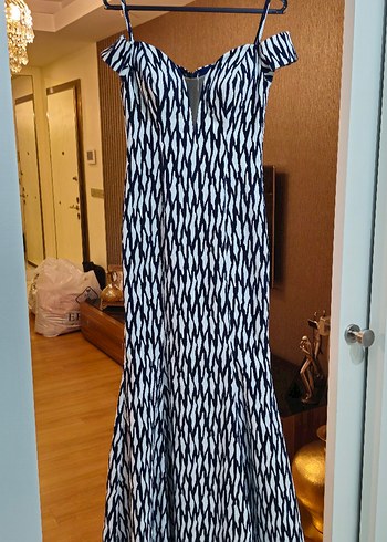 lacivert abiye elbise - Görsel 2