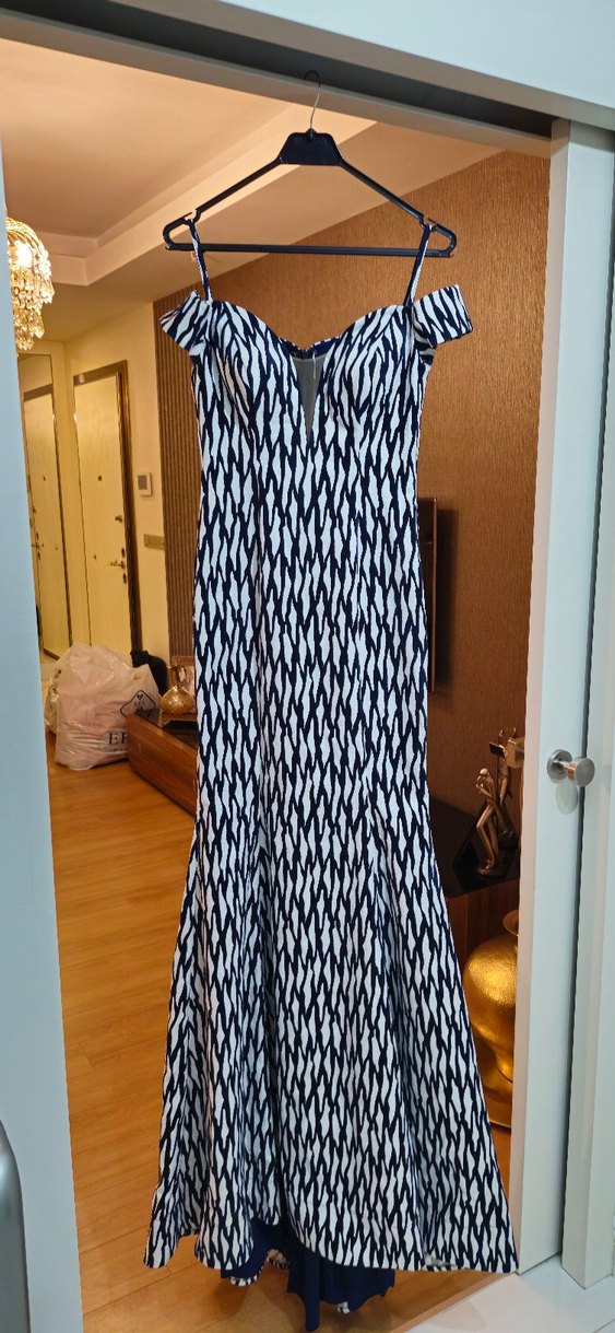 lacivert abiye elbise - Görsel 2