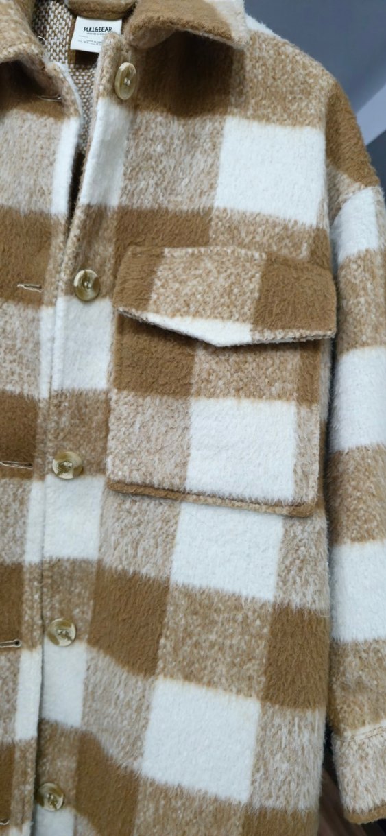 Düğmeli ekose gömlek kaban - Görsel 2