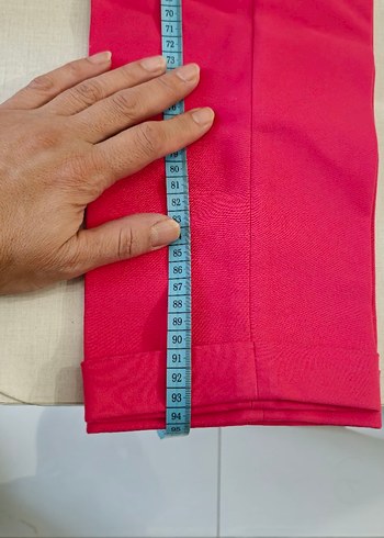 Pembe Kadın Kumaş Pantolon - Görsel 6