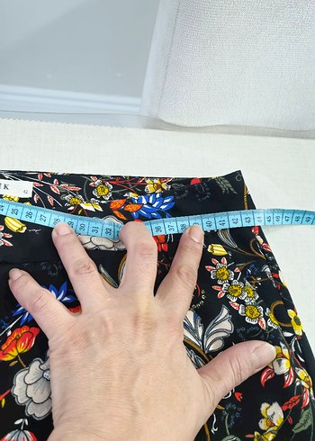 Bohem Desenli Fermuarlı Kadın Kumaş Pantolon - Görsel 3