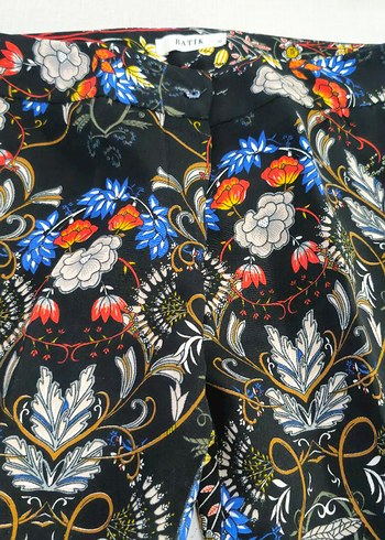 Bohem Desenli Fermuarlı Kadın Kumaş Pantolon - Görsel 2