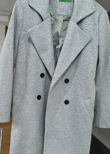 Gri Çift Düğmeli Kaban - Görsel 2