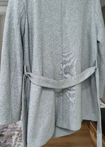 Gri Çift Düğmeli Kaban - Görsel 3