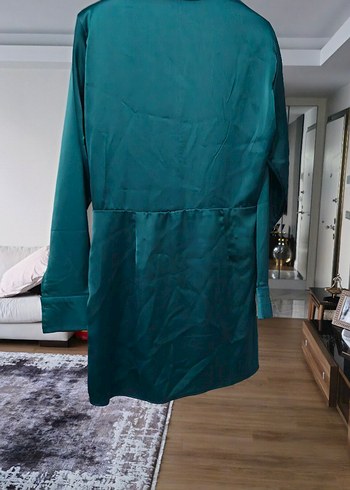 Parlak Uzun Kollu Midi Kadın Elbise - Görsel 2