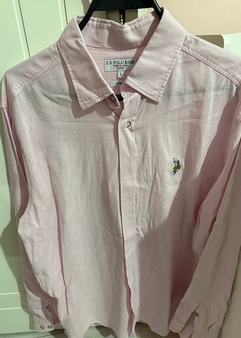 U.S. Polo Assn. Pembe Keten Erkek Gömlek