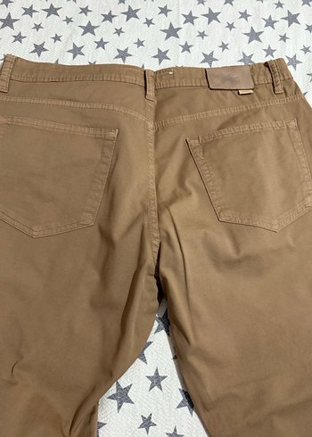 38 Beden camel Renk Bej Regular Fit Kemerli Erkek Pantolon boyu kısaltılmıştır