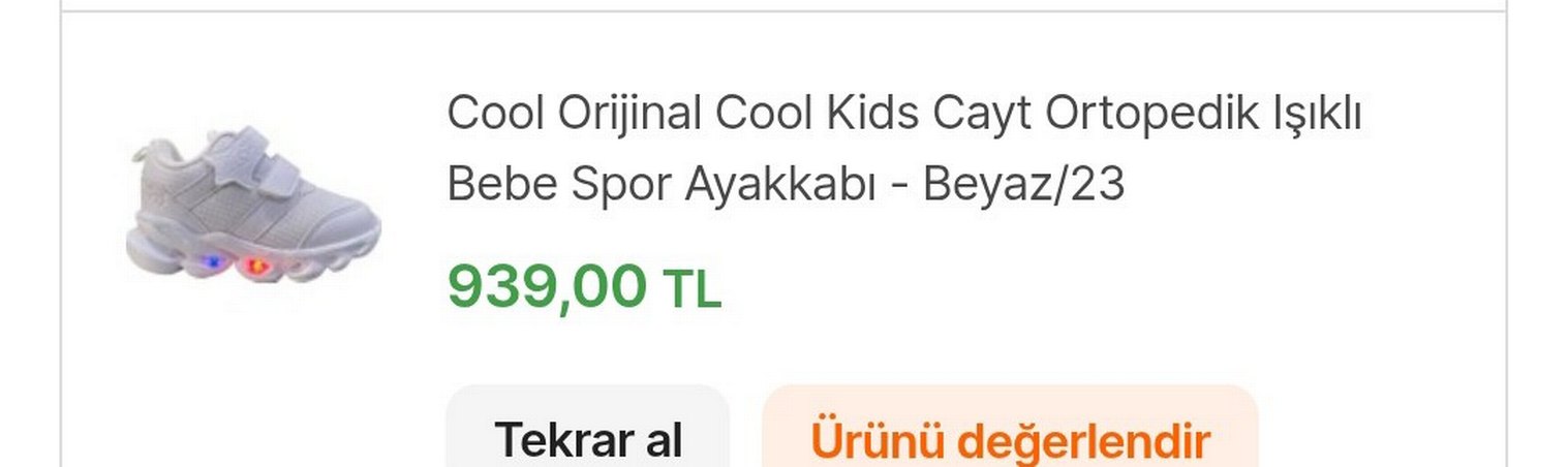 Beyaz Işıklı Spor Ayakkabı 23 numara defosuz - Görsel 4