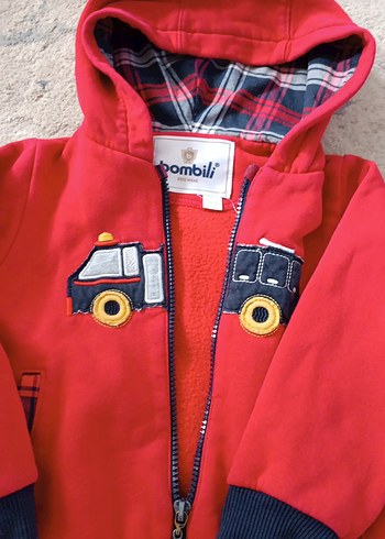 Kızıl Kapüşonlu Fermuarlı Erkek Sweatshirt - Görsel 4