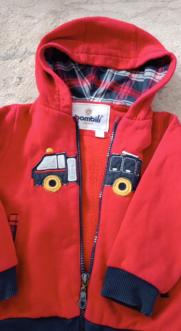 Kızıl Kapüşonlu Fermuarlı Erkek Sweatshirt - Görsel 4