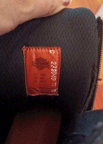 Siyah Deri Bot 44 numara Harley Davidson - Görsel 6