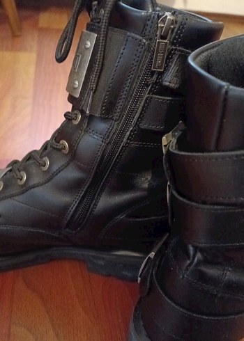 Siyah Deri Bot 44 numara Harley Davidson - Görsel 8