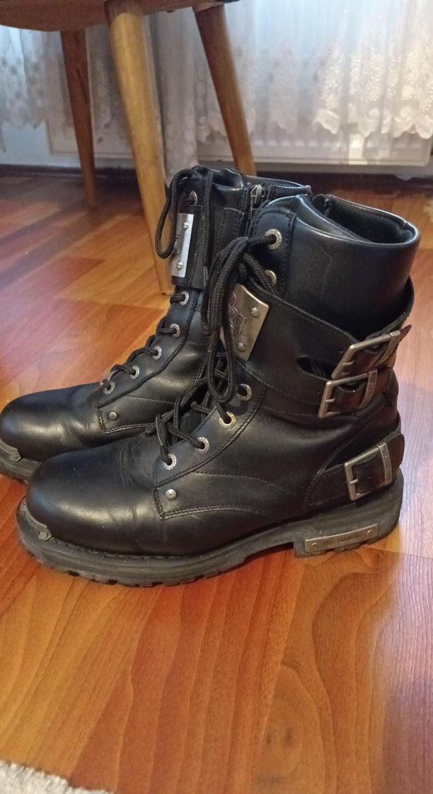 Siyah Deri Bot 44 numara Harley Davidson - Görsel 3