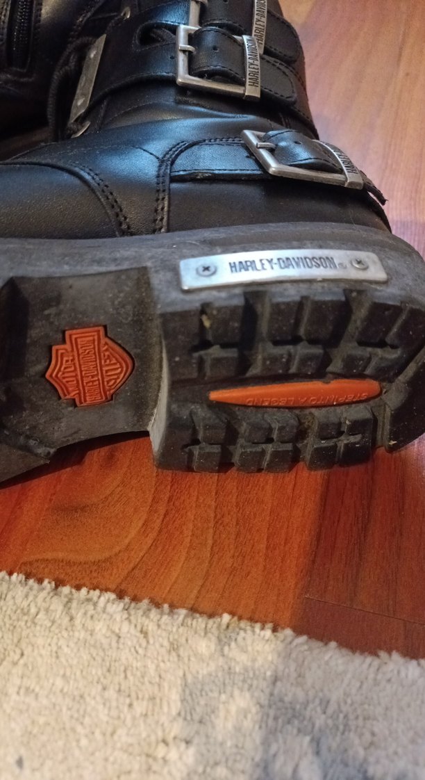 Siyah Deri Bot 44 numara Harley Davidson - Görsel 4