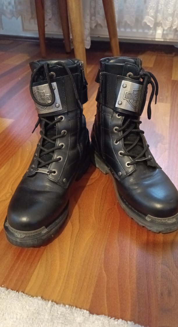 Siyah Deri Bot 44 numara Harley Davidson - Görsel 2