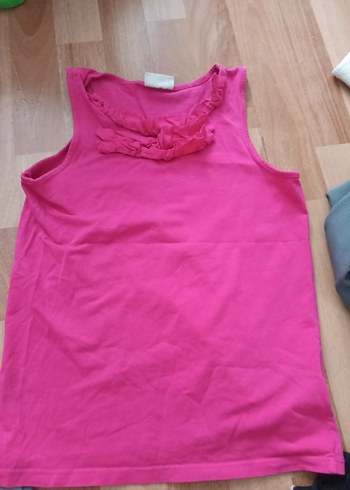 Kız Çocuk Pembe Kolsuz Fırfırlı Atlet