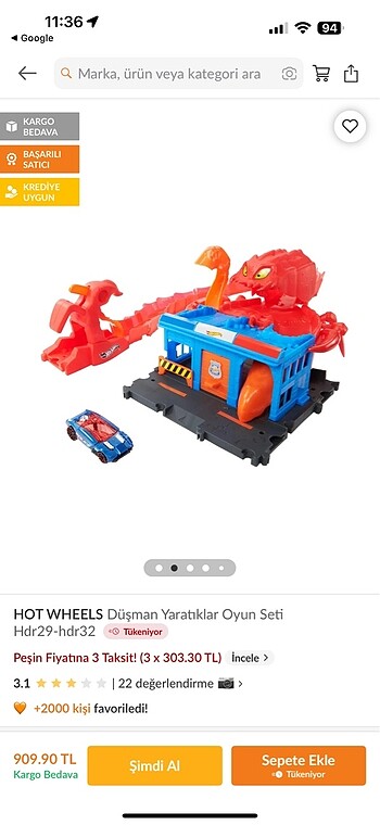 Hot wheels düşman yaratıklar