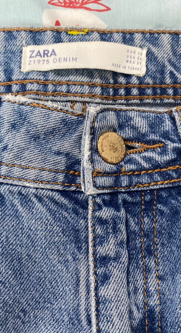 Düğmeli Mavi Kadın Denim Pantolon - Görsel 2