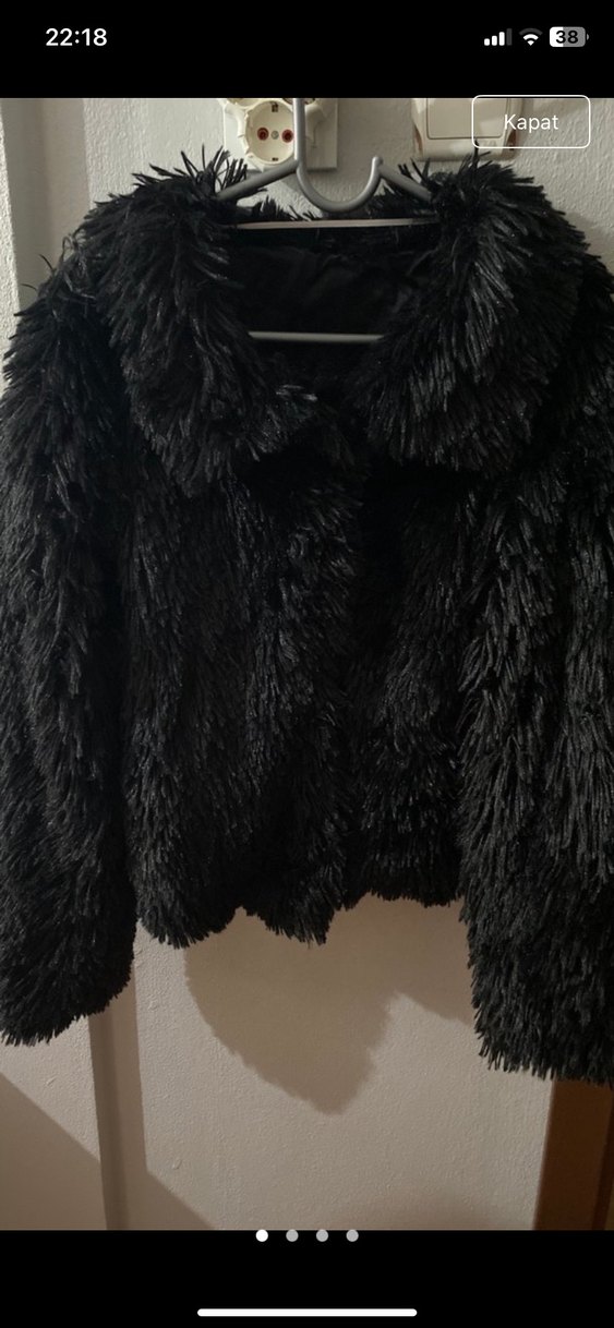 Siyah Midi Kadın Kürk Ceket - Görsel 2